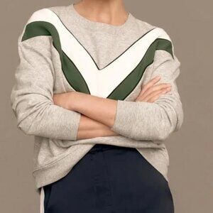 Anthropologie Maeve V-striped Varsity Sweatshirt - 1X